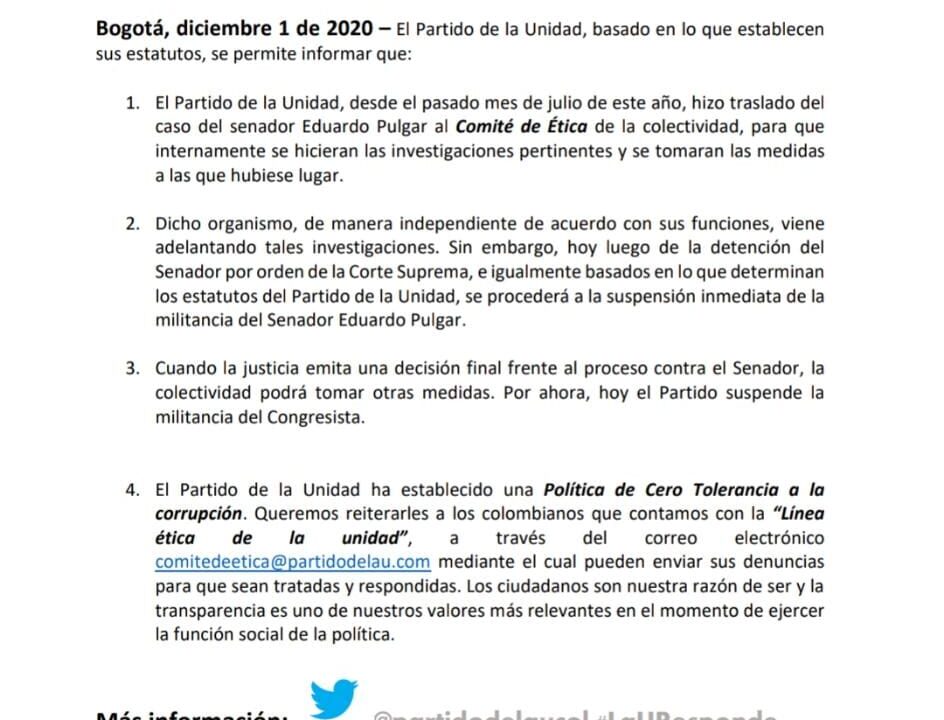 Comunicado a la Opinión Pública