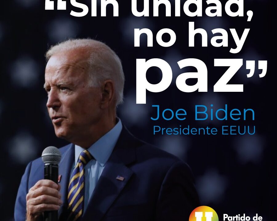 El Partido de la U da la bienvenida a Joe Biden como presidente de EE.UU y se suma al mensaje de paz y unidad